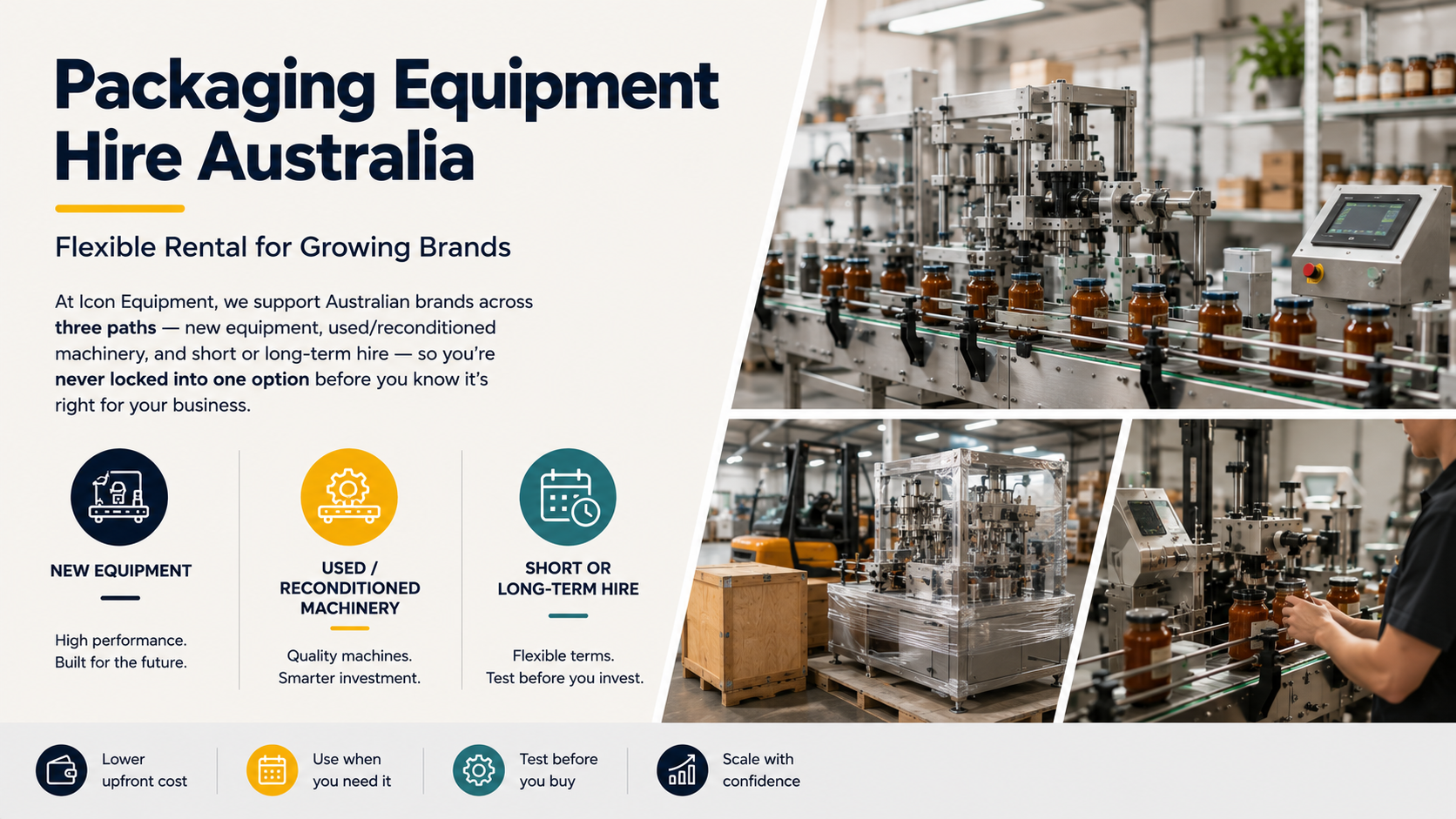 brands with new, used, and hire packaging equipment