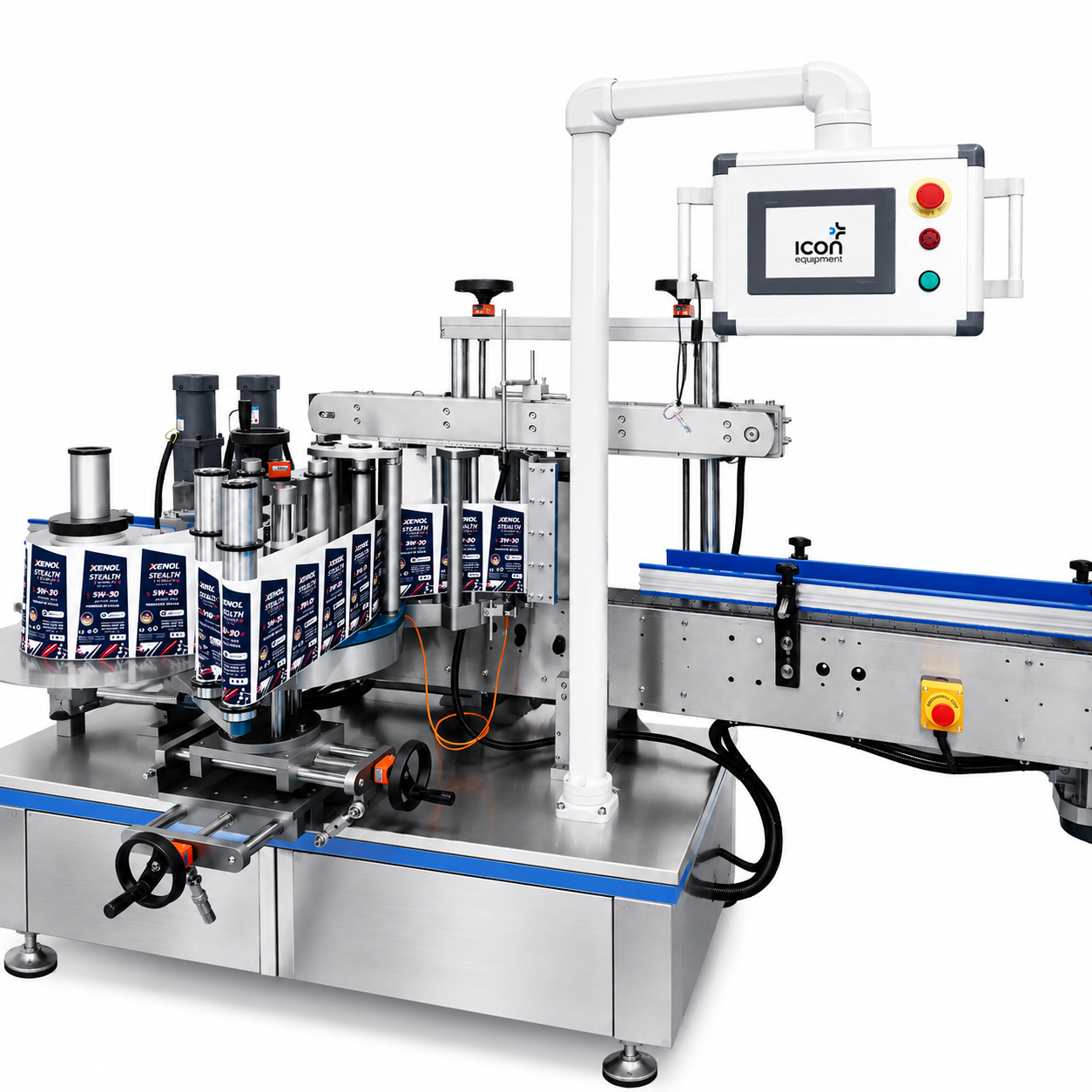 round bottle-inline labelling machine- icon equip