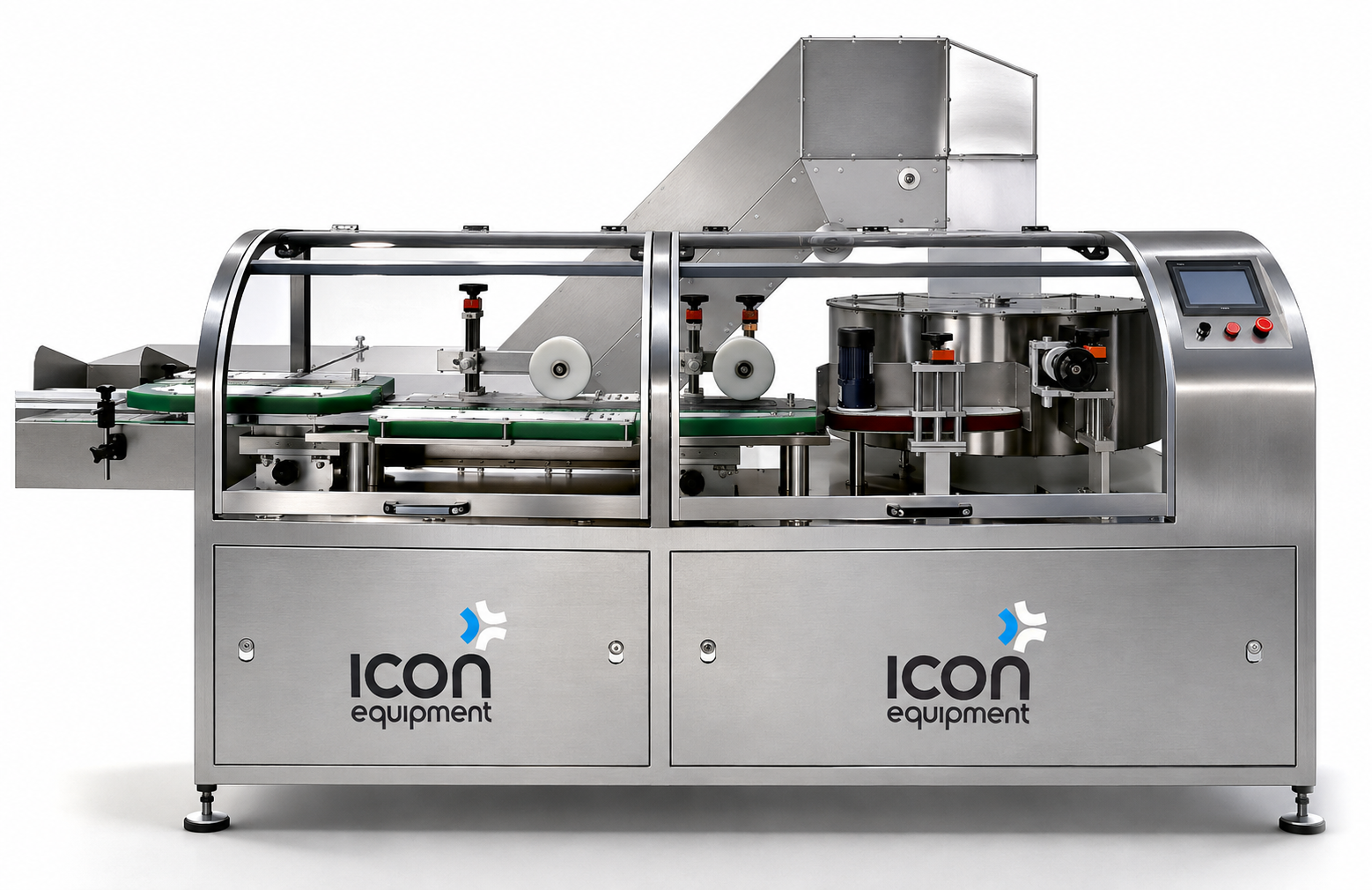 Icon Equipment high-speed bottle unscrambler for automated packaging lines