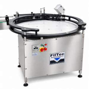 Rotary accumulation table - 1200mm stainless steel bottle buffering table - Icon Equipment